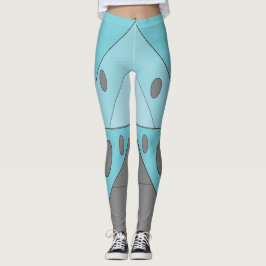 Leggings Patrón geométrico triángulos azul turquesa Funny