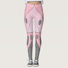 Leggings Patrón Geométrico Triángulos Ovalados Grasa Gris R