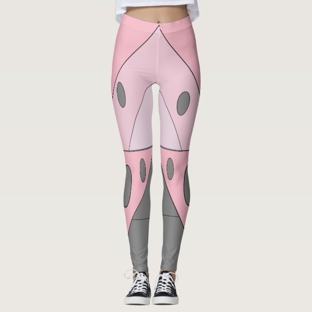 Leggings Patrón Geométrico Triángulos Ovalados Grasa Gris R (Anverso)