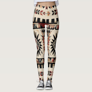 Leggings Patrón geométrico tribal azteca