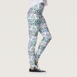 Leggings Patrón geométrico tribal colorido<br><div class="desc">Colorido patrón tribal geométrico tribal colores pastel sobre color de fondo blanco que puede cambiar.</div>