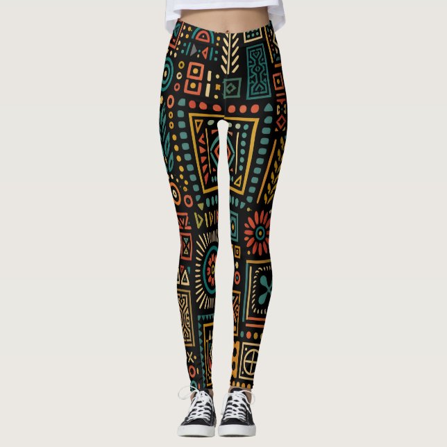 Leggings Patrón geométrico tribal moderno (Anverso)