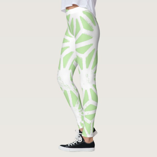 Leggings Patrón geométrico verde de Apple (Izquierda)