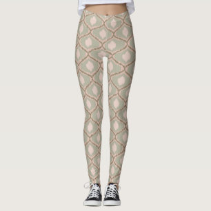 Leggings Patrón geométrico verde sabio boho