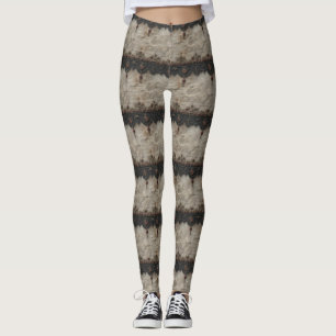 Leggings Patrón gótico de encaje rubí victoriano (1)