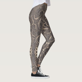 Leggings Patrón gótico Negro Piernas