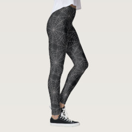 Leggings Patrón gótico negro y gris araña
