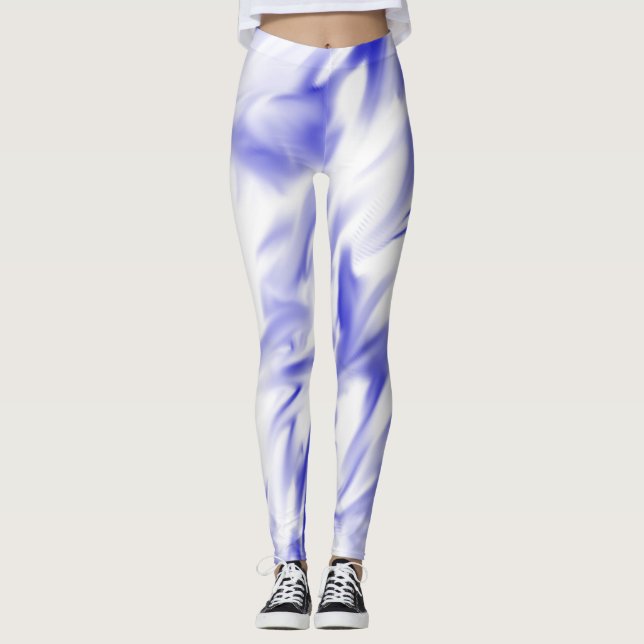 Leggings Patrón gráfico de pintura azul (Anverso)