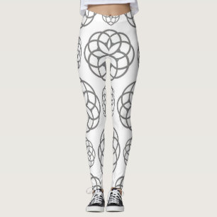 Leggings Patrón Gris Círculos Geométricos Moderno Elegante