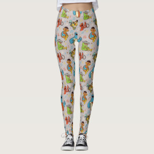 Leggings Patrón gris de banda de Plaza Sésamo