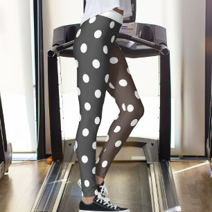 Leggings Patrón Gris Marrón Blanco de Lunares Yoga Femenino