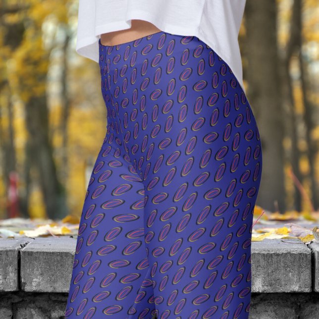 Leggings Patrón Helix Azul de moda (Chic Blue Helix Pattern Leggings)
