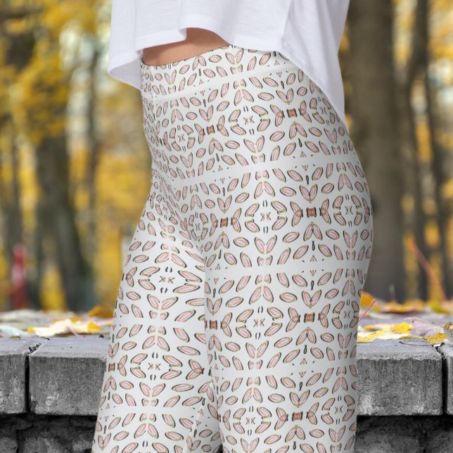 Leggings Patrón Helix con espejos grises de moda (Chic Gray Mirrored Helix Pattern Leggings)