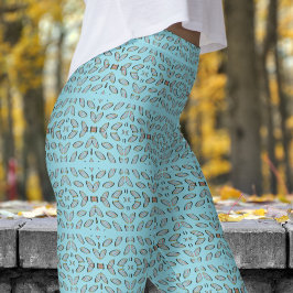 Leggings Patrón Helix con reflejo azul de moda