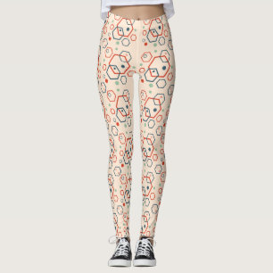 Leggings Patrón hexagonal de color moderno geométrico