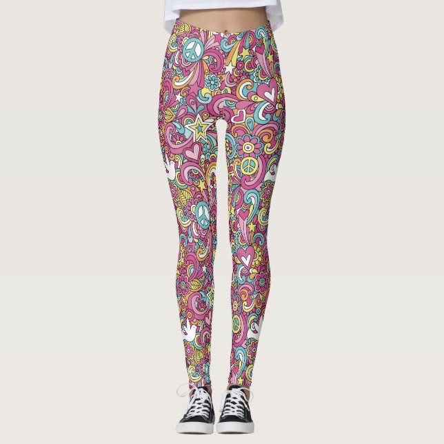 Leggings Patrón Hippie brillante (Anverso)