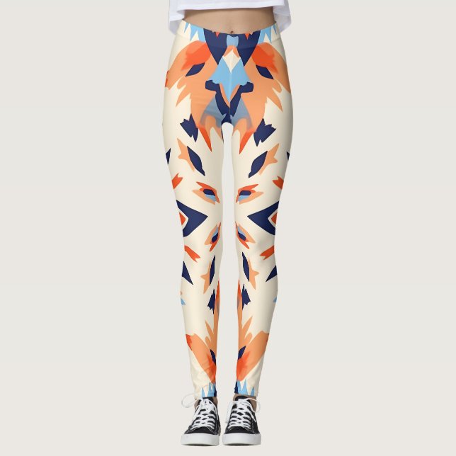 Leggings Patrón Ikat de Sunburst (Anverso)