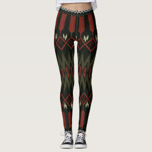 Leggings Patrón Ikat: Ornamento Étnico Geométrico