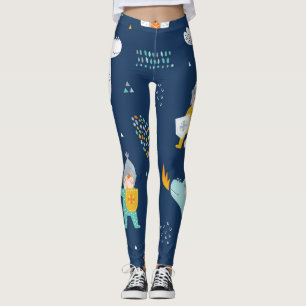 Leggings Patrón infantil del Castillo del Dragón Knight