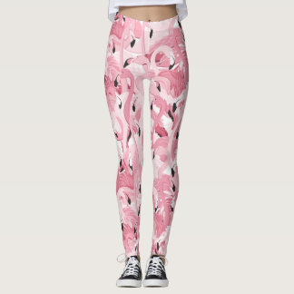 Leggings patrón ininterrumpido con flamencos rosados exótic