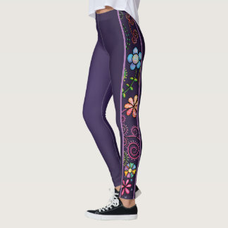 Leggings Patrón ininterrumpido de color de garganta de mano