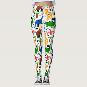 Leggings Patrón ininterrumpido de dinosaurios