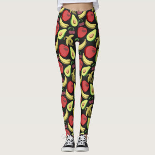 Leggings Patrón ininterrumpido de frutas   fruta tropical c