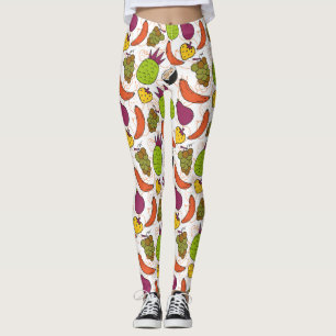 Leggings Patrón ininterrumpido de frutas   Patrón de supe