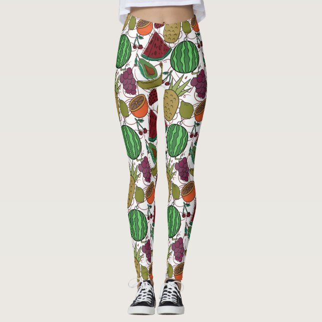 Leggings Patrón ininterrumpido de frutas | Patrón de superf (Anverso)