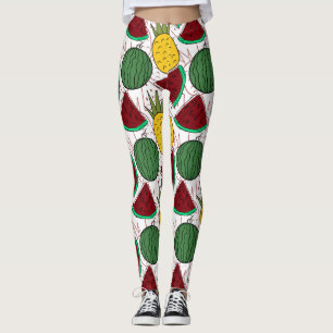 Leggings Patrón ininterrumpido de frutas   Patrón de superf