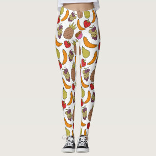 Leggings Patrón ininterrumpido de frutas   Patrón de superf