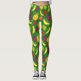 Leggings Patrón ininterrumpido de frutas   Patrón de superf