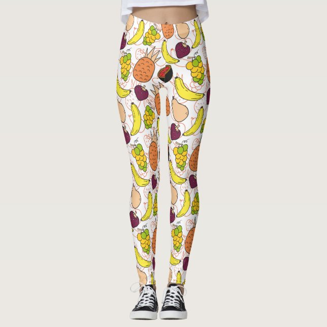 Leggings Patrón ininterrumpido de frutas | Patrón de superf (Anverso)