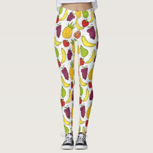 Leggings Patrón ininterrumpido de frutas Patrón de superf