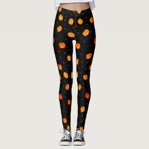 Leggings Patrón Jack-o' Lantern de las calabazas escarpadas