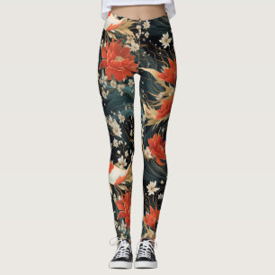 Leggings Patrón japonés de pescado sin mar