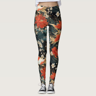 Leggings Patrón japonés de pescado sin mar