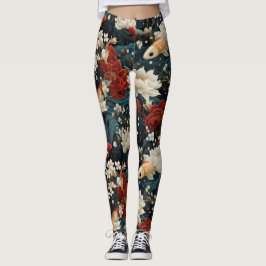 Leggings Patrón japonés de pescado sin mar