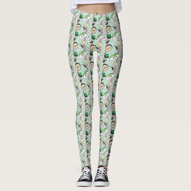 Leggings Patrón japonés de sushi amante del golf (Anverso)