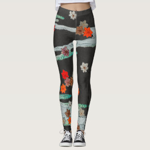 Leggings PATRÓN JAPONÉS Lentes IMPRESAS NEGRAS