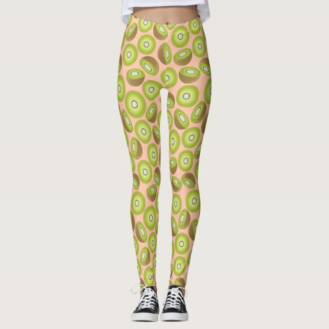 Leggings Patrón Kiwi de corte simple (Anverso)