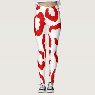 Leggings Patrón Leopardo Rojo
