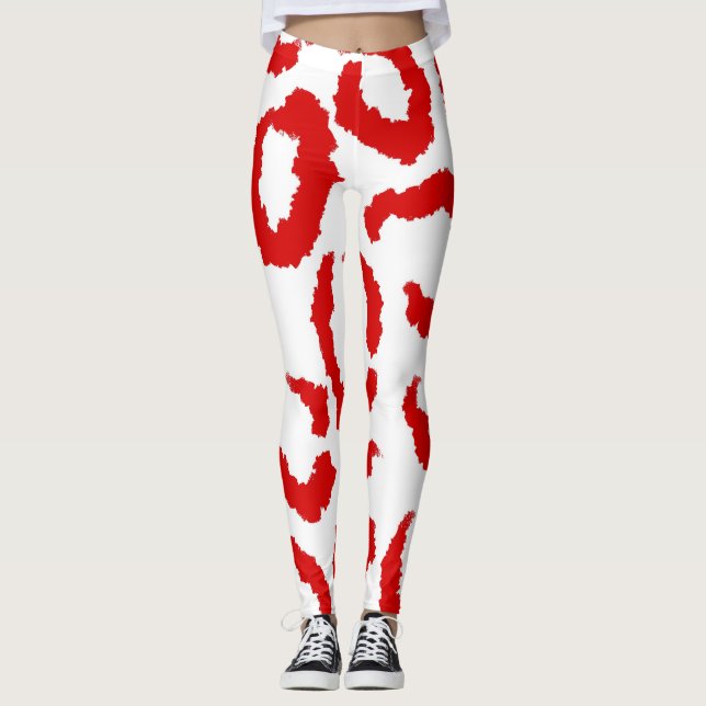 Leggings Patrón Leopardo Rojo (Anverso)
