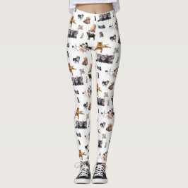 Leggings Patrón lindo con fotografías de gatos y gatitos
