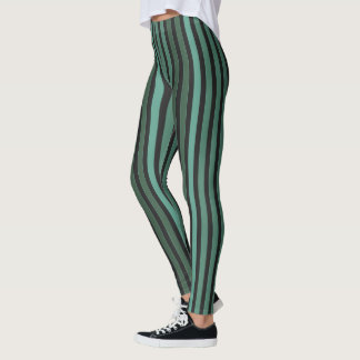 Leggings Patrón liso rayado retro verde