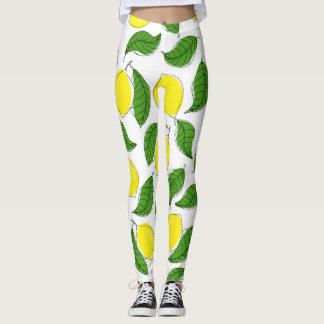 Leggings Patrón luminoso de hojas verdes