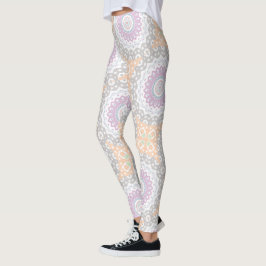 Leggings Patrón Mandala de primavera pastel en simetría sua
