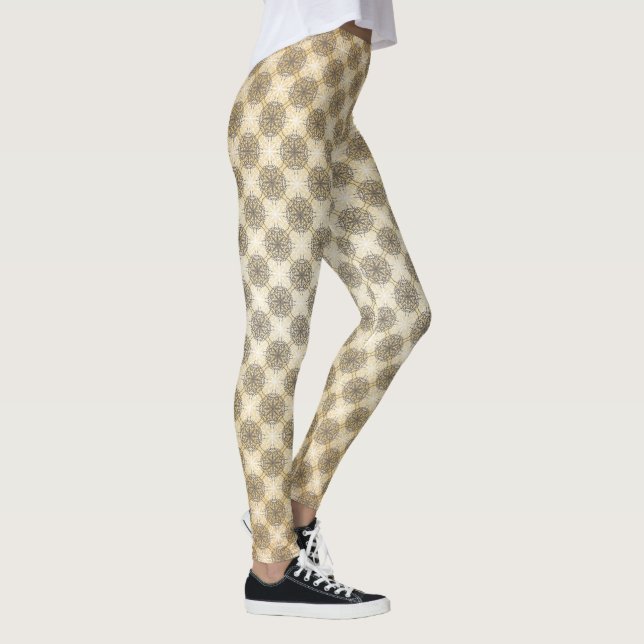 Leggings Patrón Mandela gris, blanco y amarillo (Derecha)