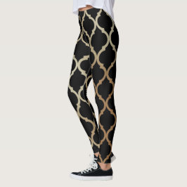 Leggings Patrón marroquí de oro moderno simple y elegante |