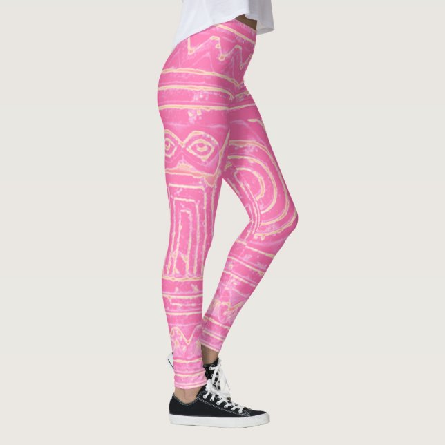 Leggings Patrón Mesopotamiano Sumeriano Rosa (Derecha)